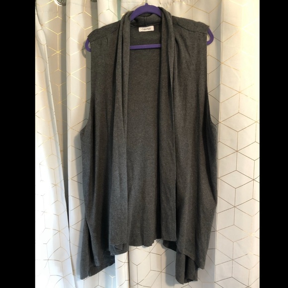 Gray Calvin Klein Long Vest - Picture 1 of 3